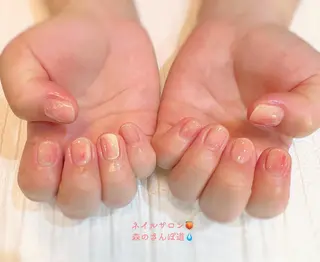 ネイル ショートネイル 森のさんぽ道のネイルデザイン