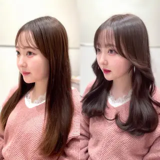 ロング カラー ヘアアレンジ 🤎小顔レイヤー /ベージュ🤎友香のヘアスタイル