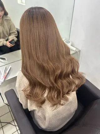 ロング カラー ヘアアレンジ MISAKIエクステ ブリーチ\5900のヘアスタイル