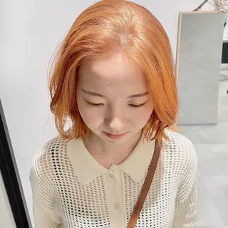 ミディアム カラー 🍊暖色×顔周り 🍊cocoroのヘアスタイル