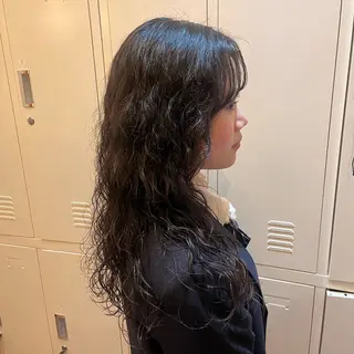 ロング パーマ 似合わ顔周りカット /aira🍒のヘアスタイル