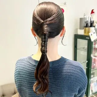 ロング カラー ヘアアレンジ 吉水 彩乃 /ボブ/艶感カラーのヘアスタイル