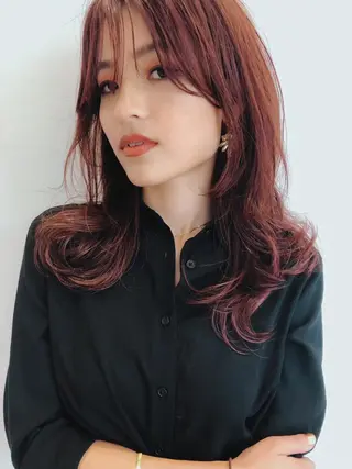 ミディアム カラー パーマ ヘアアレンジ メンズ キッズ ネイル マツエク・マツパ EnBlesS西宮 マンツーマン神道有基のヘアスタイル