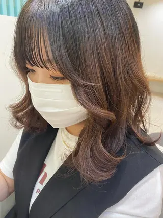 ミディアム カラー ヘアアレンジ マツエク・マツパ アイブロウ 透明感カラー🫧ヘア セット🫧松本菜月の眉毛・アイブロウイメージ