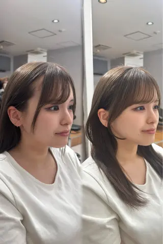 セミロング 銀座/前髪顔まわり/ 透明感カラー/danのヘアスタイル