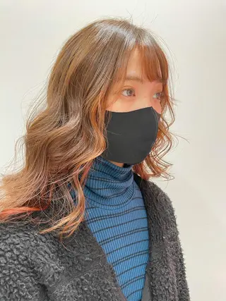 ロング カラー 韓国風ハッシュカット 似合わせレイヤー池袋のヘアスタイル