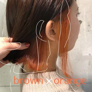 ミディアム カラー ヘアアレンジ 赤味消し.髪質改善 🌿𝘠𝘜𝘙𝘐のヘアスタイル