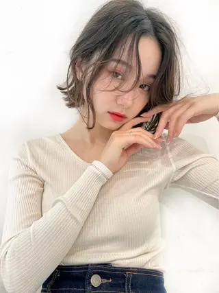 ミディアム カラー ❄️THEATER 透明感カラー❄️のヘアスタイル