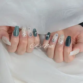 ネイル CeCeGarden ✨️キラキラワンホンのネイルデザイン