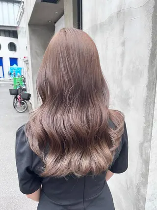 セミロング カラー 赤み消し透明感カラー オオヤマのヘアスタイル