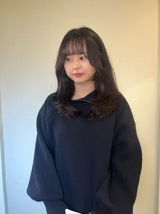 セミロング カラー 🦮shiori アイドルオタク🦮のヘアスタイル