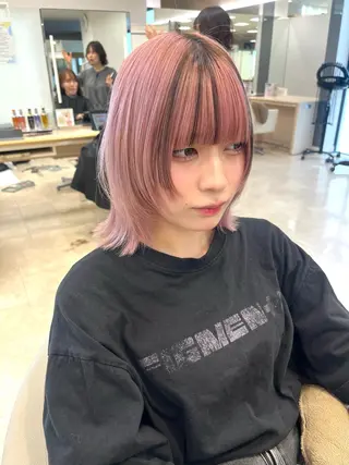 ミディアム カラー 暖色専門美容師🎀 お客様満足度◎のヘアスタイル