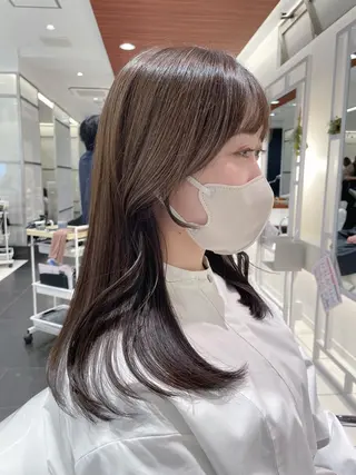 セミロング カラー BiBi 武田 あやのヘアスタイル