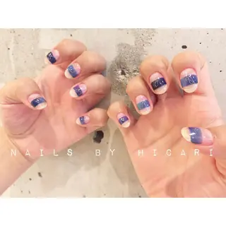 ショート カラー ネイル マツエク・マツパ illum hicariのネイルデザイン