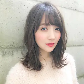 ミディアム カラー パーマ 大人かわいい💍🤍 ボブ/ショートボブのヘアスタイル