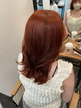 ミディアム カラー 伊藤 莉奈　韓国ヘアのヘアスタイル