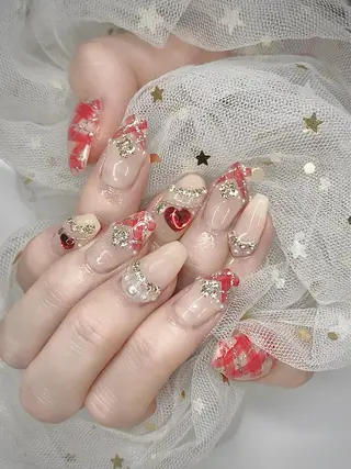 ネイル I-nailロング /ワンホン/キラキラのネイルデザイン