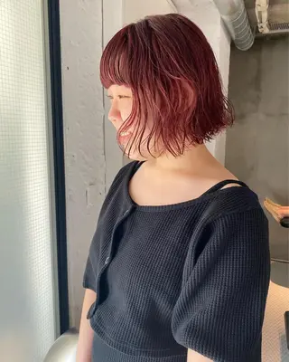 ミディアム カラー パーマ ヘアアレンジ メンズ キッズ ネイル マツエク・マツパ アイブロウ パーマスタイル🔅 sayacaのヘアスタイル