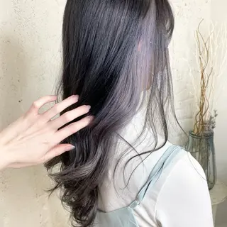 セミロング カラー 透明感カラー🎀／ 寒色カラー／マツエクのヘアスタイル