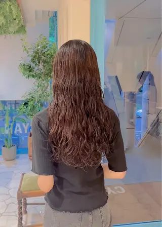 ロング パーマ 山口 陸のヘアスタイル