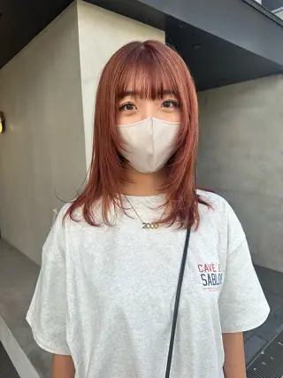 ミディアム カラー ピンクカラー/ mana🎀のヘアスタイル