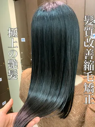 ロング パーマ ブリーチでもできる 縮毛矯正相原慎🌈のヘアスタイル