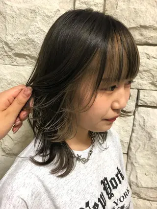ミディアム カラー ヘアアレンジ メンズ キッズ ネイル マツエク・マツパ 透明感カラー🤎 ゆりのヘアスタイル