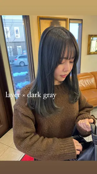 セミロング カラー コレットヘアー 田中アヤノのヘアスタイル