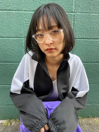 セミロング 透明感カラー⭐️ 田嶋麗奈のヘアスタイル