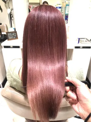 ロング 三箇島陽香/髪質改善 クロスパーマ縮毛矯正のヘアスタイル