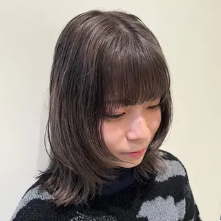 ミディアム カラー レイヤーカット/ブラ ウンカラー/河野凜のヘアスタイル