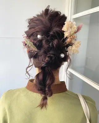 セミロング カラー ヘアアレンジ たかいわ みきのヘアスタイル