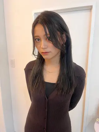 セミロング カラー レイヤーカット/韓国 ヘア/ honokaのヘアスタイル