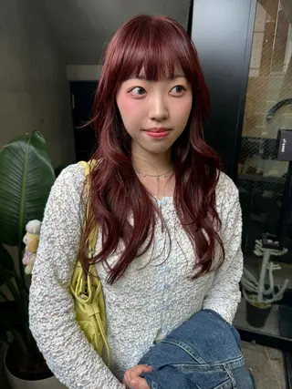 ロング レイヤーカット\ウル フ　chinatsuのヘアスタイル