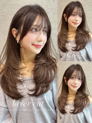 セミロング カラー 縮毛矯正✨🫧 レイヤー川村利幸のヘアスタイル