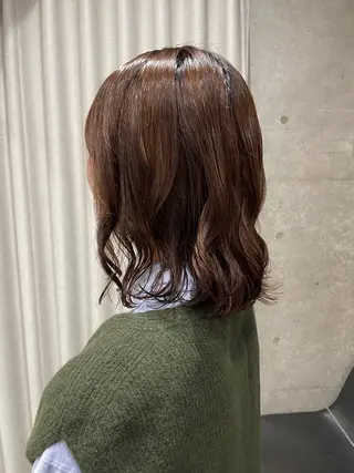 ミディアム カラー パーマ 表参道🌿赤み消し カラー/チナツのヘアスタイル