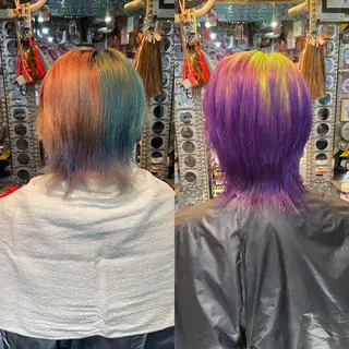 ショート カラー メンズ 🌈派手髪エクステ ブレイズ🌈ひろとのヘアスタイル