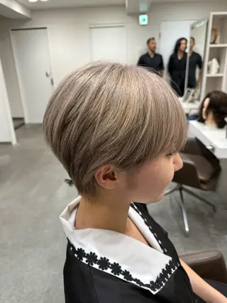 ショート カラー 白髪率別白髪ぼかし /なおき/表参道のヘアスタイル