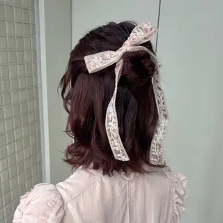 ヘアアレンジ 艶感カラー/オリーブ アレンジ：♡のヘアスタイル