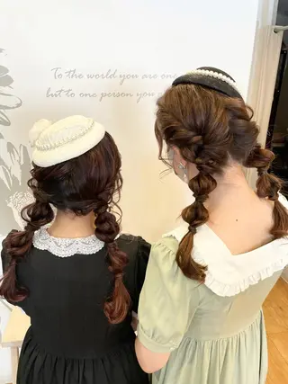 セミロング ヘアアレンジ CASA 祇園四条のヘアスタイル