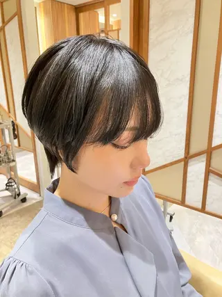 ショート カラー 脱白髪染め/大人ハイ ライト/田中佑季のヘアスタイル