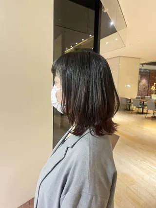 ミディアム カラー マンツーマン 縮毛矯正/マユコのヘアスタイル
