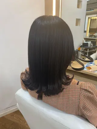ミディアム カラー ヘアアレンジ 韓国ヘア sasugaのヘアスタイル