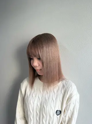 ミディアム カラー 【🦋綺麗めハイトー ン🦋】suzunoのヘアスタイル