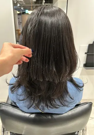 セミロング カラー スキバサミを使わない カット🌼唯🌼のヘアスタイル