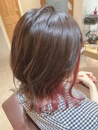 ミディアム カラー ヘアアレンジ レイヤー×ヘッドスパ *保田遥*のヘアスタイル