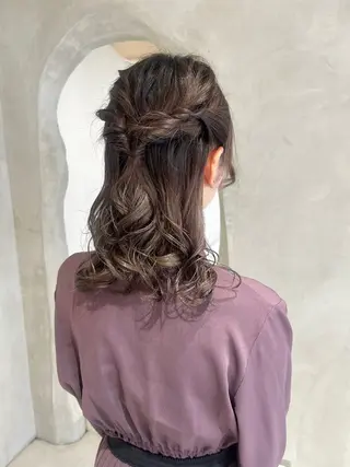 ヘアアレンジ 切りっぱなしボブ/ 艶カラー/綾莉のヘアスタイル
