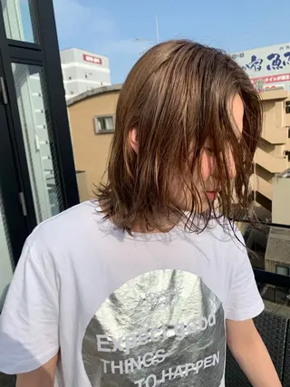 ミディアム カラー パーマ Libre 西野圭一のヘアスタイル