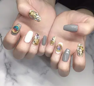 ロング カラー ヘアアレンジ キッズ ネイル マツエク・マツパ 福田 加奈のネイルデザイン