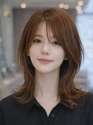 セミロング 齋藤 智佳のヘアスタイル